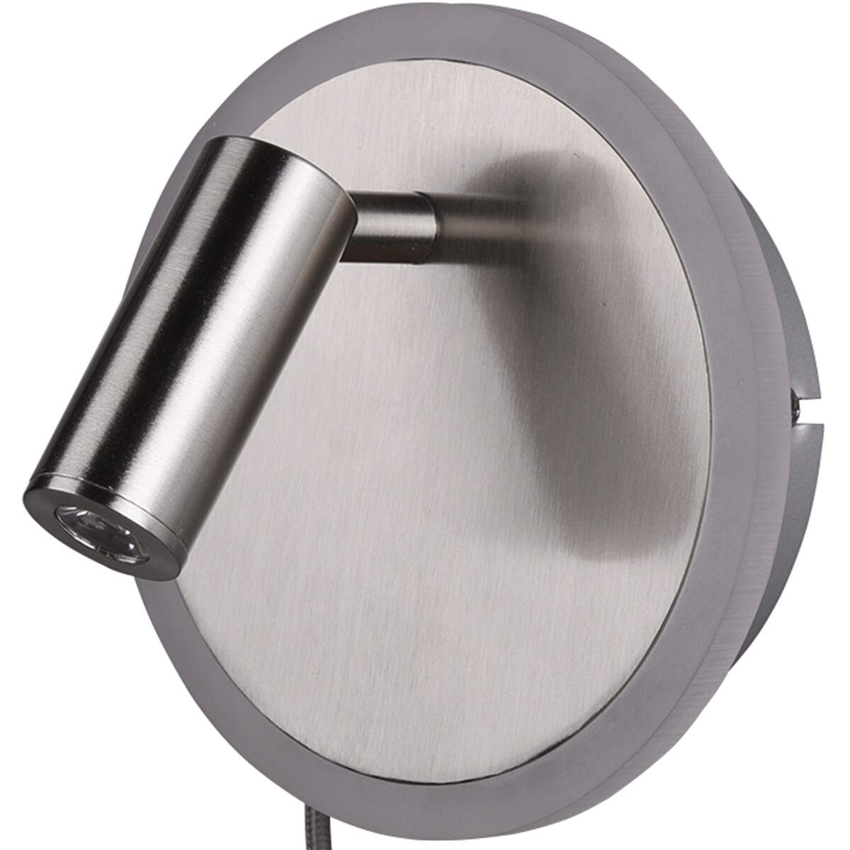 Applique Murale LED - Trion Jodan - 7W - Blanc Chaud 3000K - Rond - Mat Nickel - Aluminium