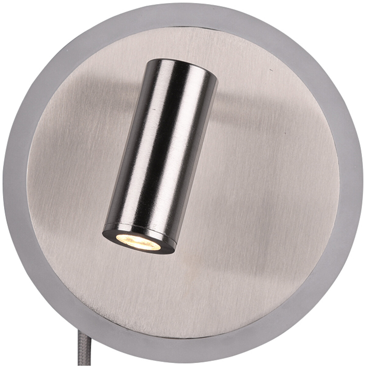 Applique Murale LED - Trion Jodan - 7W - Blanc Chaud 3000K - Rond - Mat Nickel - Aluminium