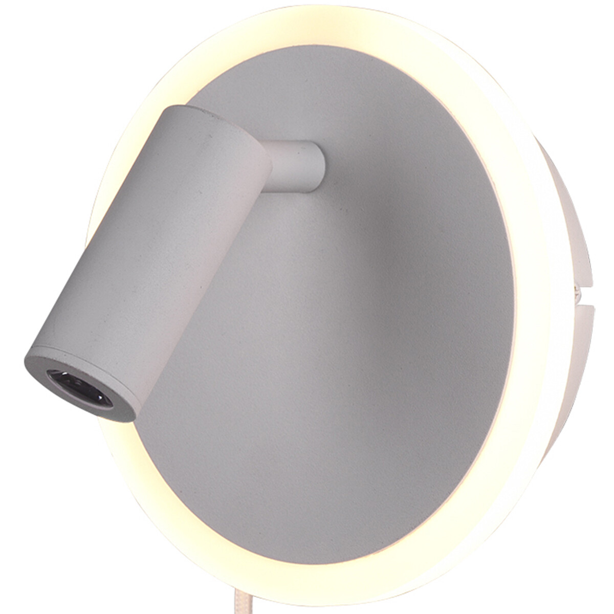 Applique Murale LED - Trion Jodan - 7W - Blanc Chaud 3000K - Rond - Mat Blanc - Aluminium