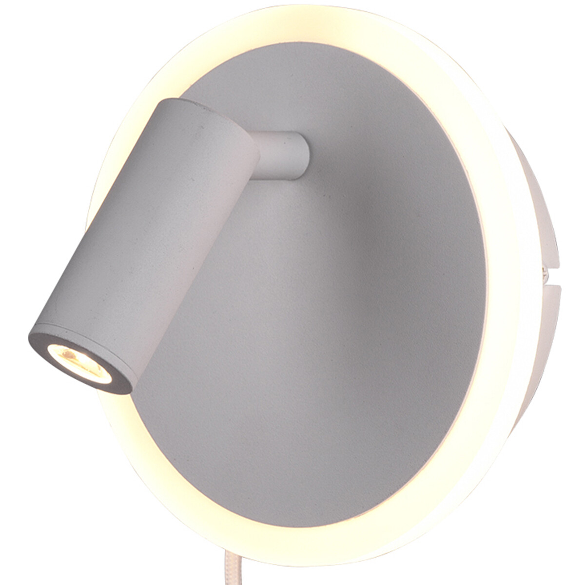 Applique Murale LED - Trion Jodan - 7W - Blanc Chaud 3000K - Rond - Mat Blanc - Aluminium