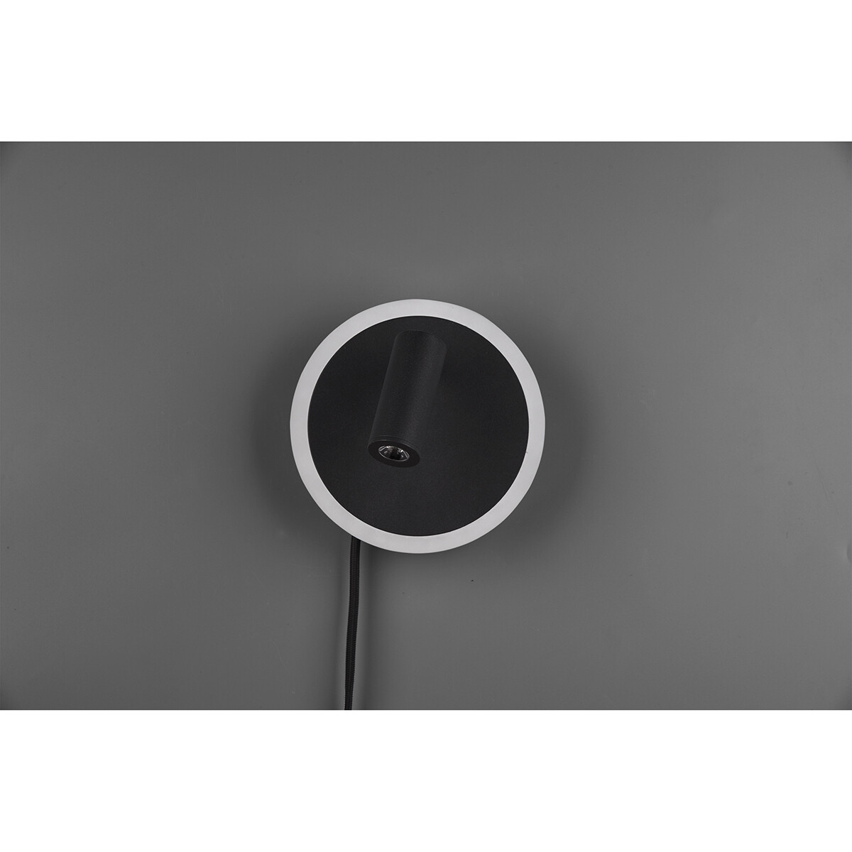 Applique Murale LED - Trion Jodan - 7W - Blanc Chaud 3000K - Rond - Mat Noir - Aluminium