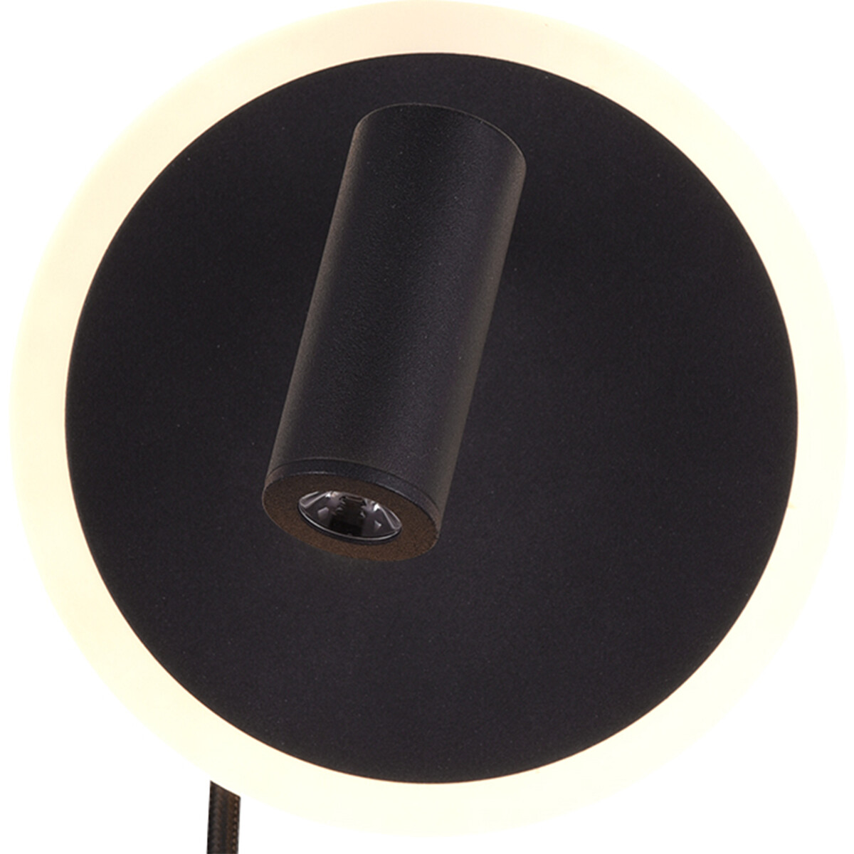 Applique Murale LED - Trion Jodan - 7W - Blanc Chaud 3000K - Rond - Mat Noir - Aluminium