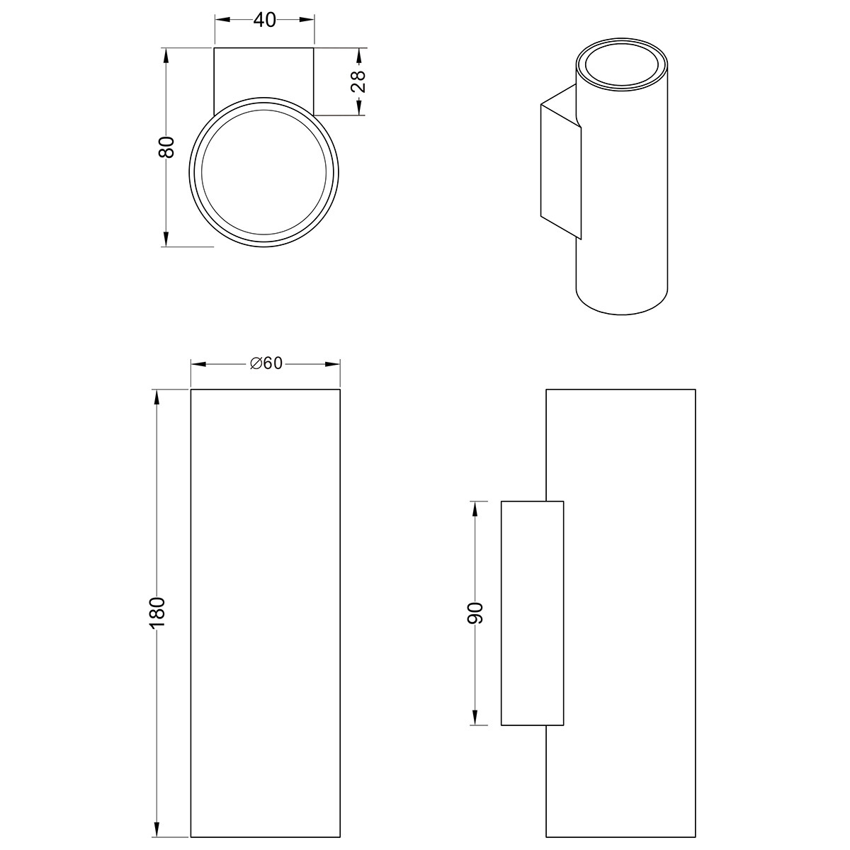 Applique Murale LED - Trion Mary - Douille GU10 - Rond - Mat Nickel - Aluminium