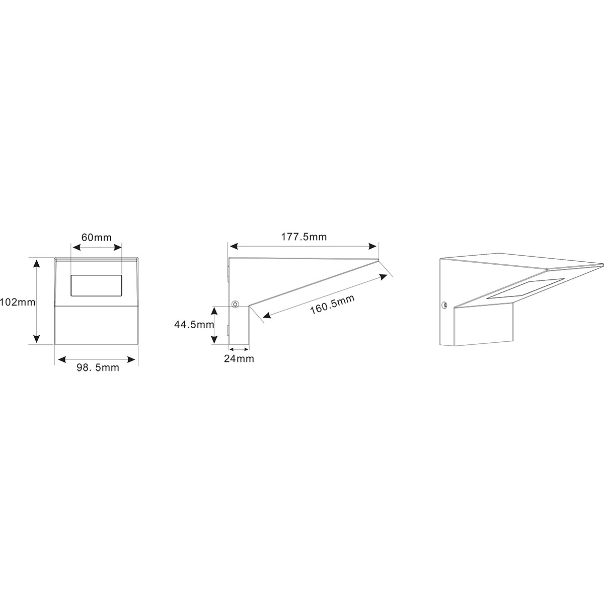 Éclairage de Jardin LED - Lumière Extérieure - Trion Nilsona - Mur - 8W - Blanc Chaud 3000K - Carré - Mat Anthracite - Aluminium