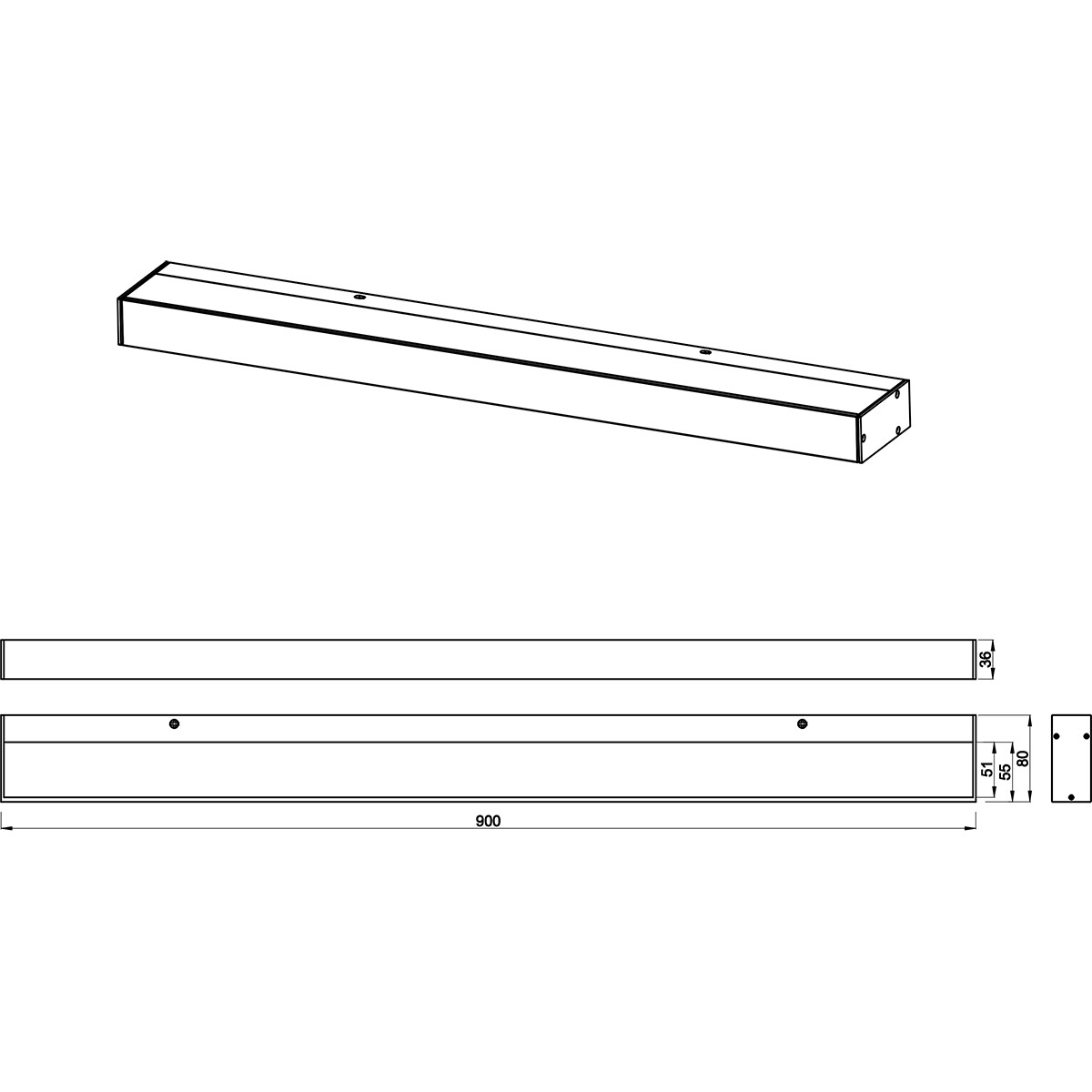 Applique Murale LED - Trion Rolan - Haut et Bas - 13W - Blanc Chaud 3000K - Rectangle - Mat Chrome - Aluminium