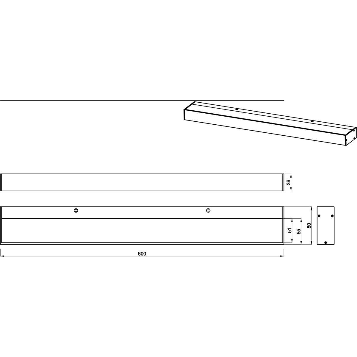 Applique Murale LED - Trion Rolan - Haut et Bas - 8W - Blanc Chaud 3000K - Rectangle - Mat Chrome - Aluminium