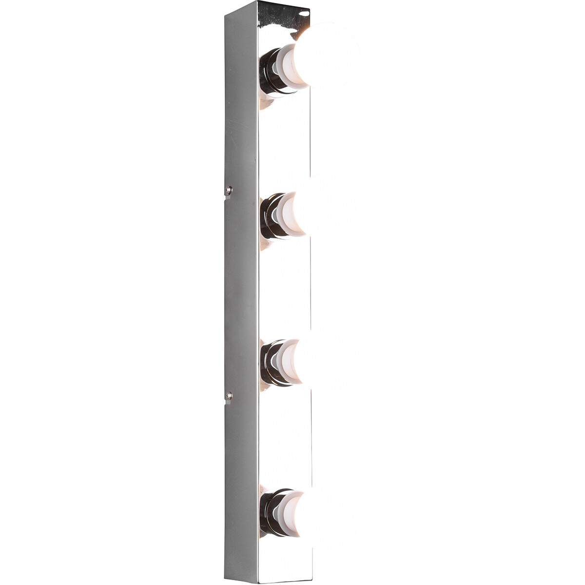 Applique Murale LED - Trion Teatri - Douille E27 - Étanche aux Éclaboussures IP44 - Rectangle - Mat Chrome - Aluminium