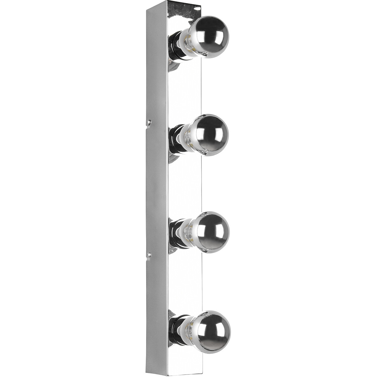 Applique Murale LED - Trion Teatri - Douille E27 - Étanche aux Éclaboussures IP44 - Rectangle - Mat Chrome - Aluminium