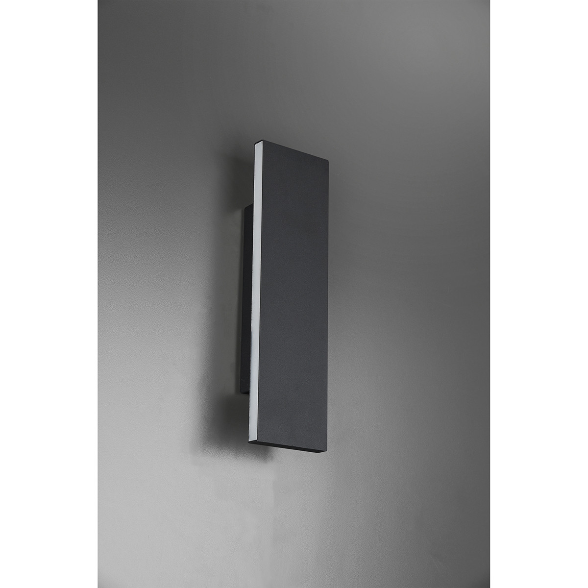 Applique Murale LED - Éclairage mural - Trion Concy - 12W - Blanc Chaud 3000K - Dimmable - Rectangle - Mat Anthracite - Aluminium