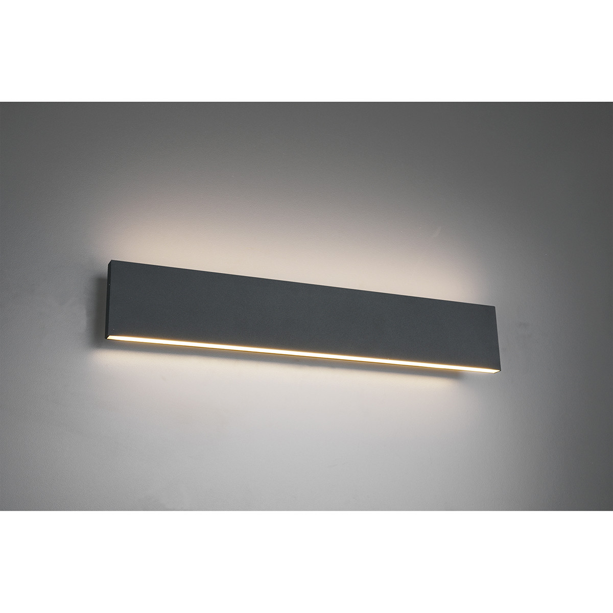 Applique Murale LED - Éclairage mural - Trion Concy - 18W - Blanc Chaud 3000K - Dimmable - Rectangle - Mat Anthracite - Aluminium