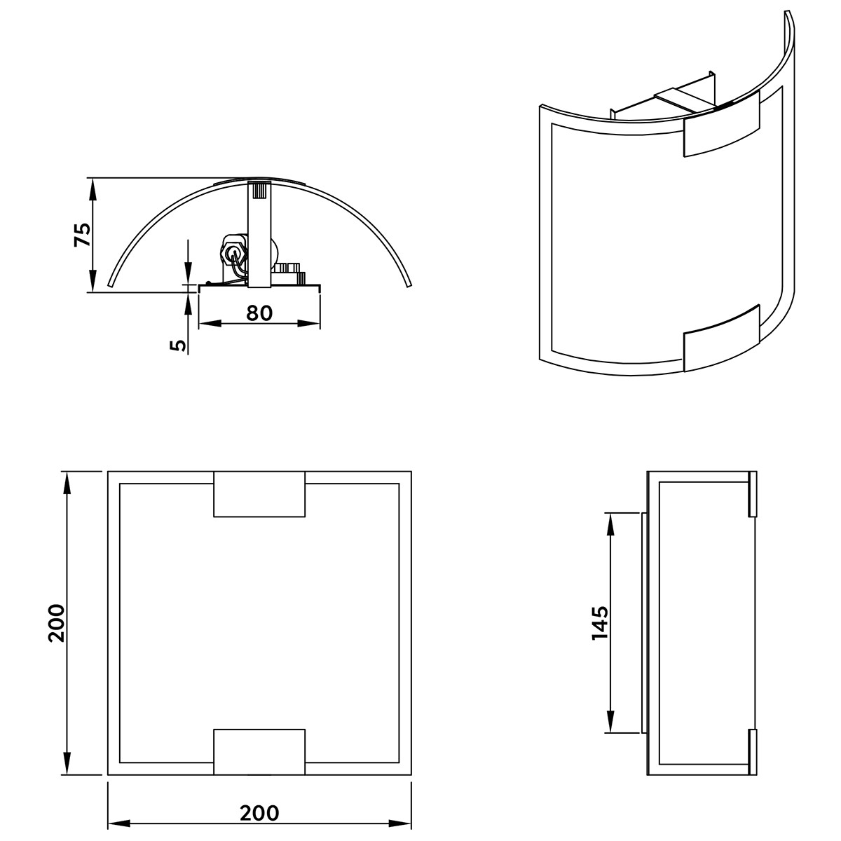 Applique Murale LED - Éclairage mural - Trion Derbio - Douille E14 - Rectangle - Mat Chrome - Aluminium