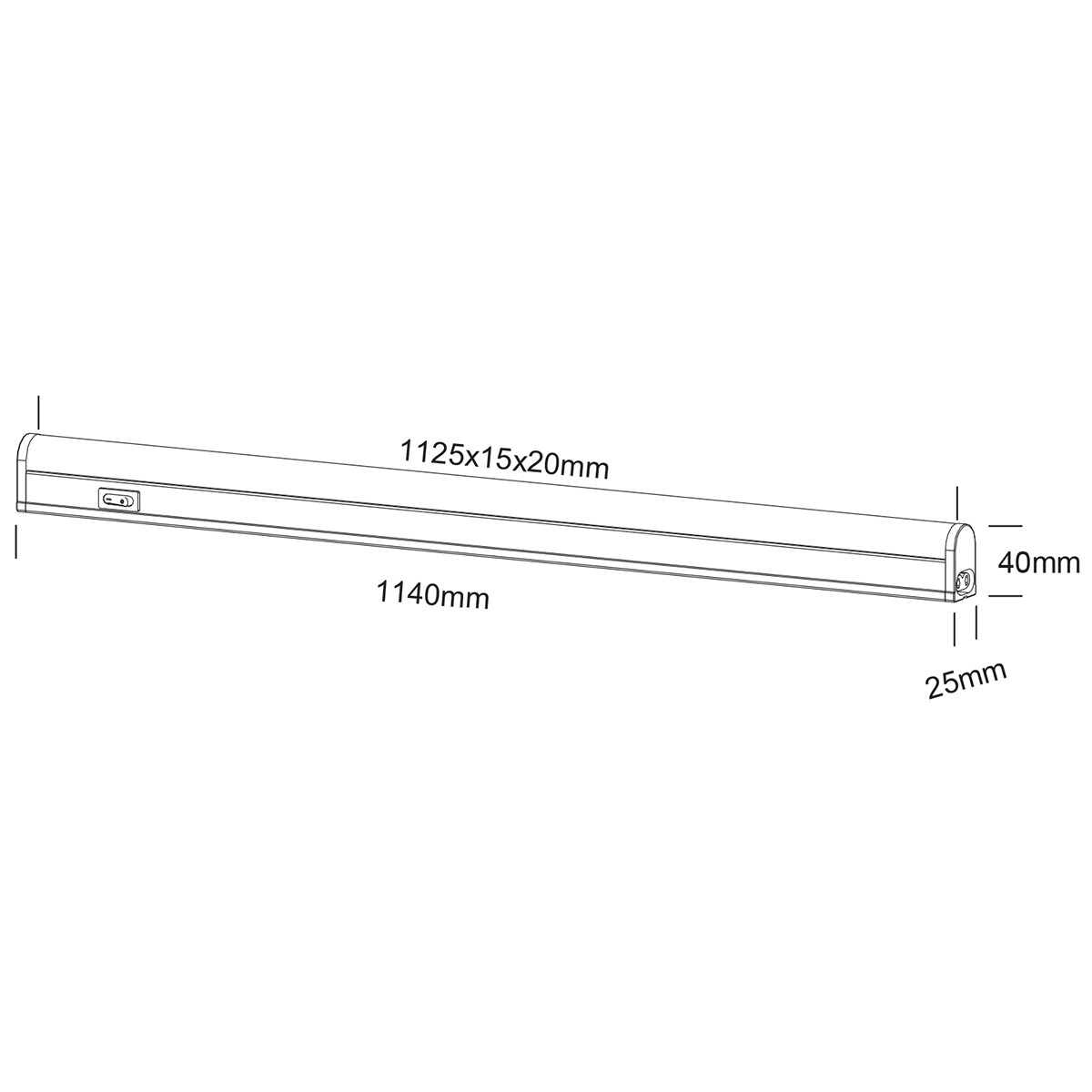 Éclairage sous placard de cuisine LED - Trion Noram - 18W - Blanc Chaud 3000K - Rectangle - Mat Blanc - Plastique