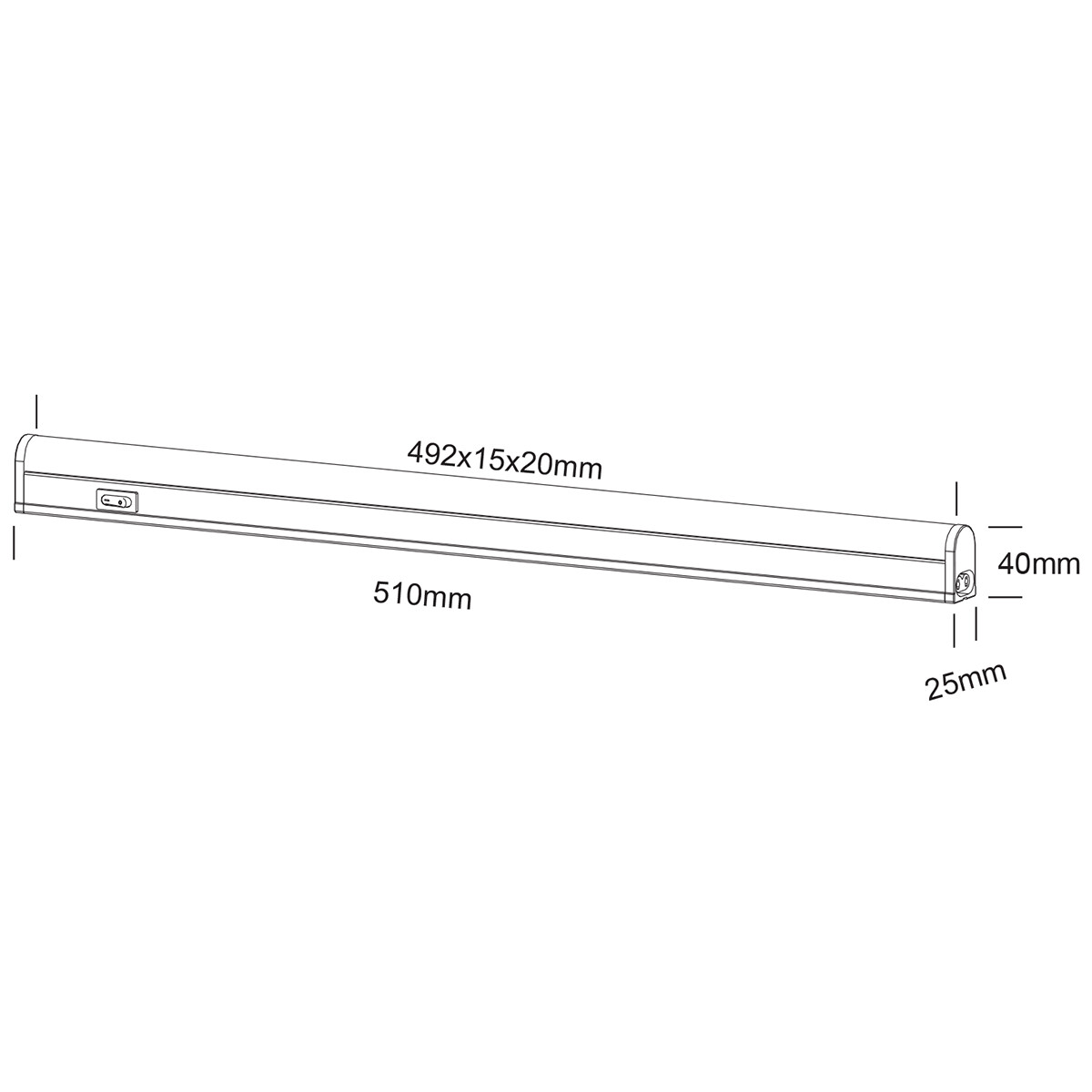 Éclairage sous placard de cuisine LED - Trion Noram - 7W - Blanc Chaud 3000K - Rectangle - Mat Blanc - Plastique