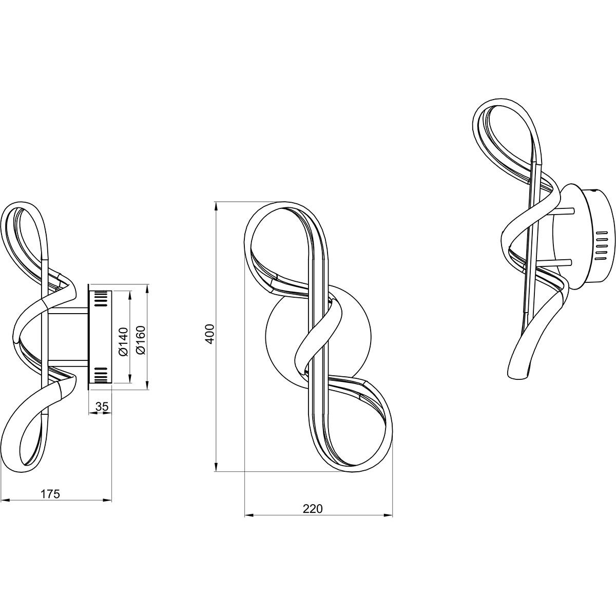 Applique Murale LED - Éclairage mural - Trion Peruino - 18W - Blanc Neutre 4000K - Dimmable - Rond - Mat Blanc - Aluminium