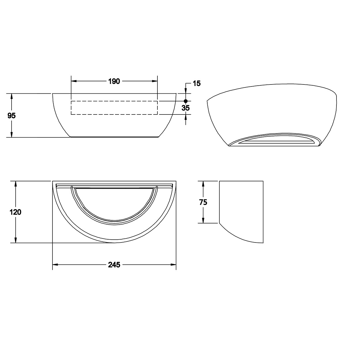 Applique Murale LED - Éclairage mural - Trion Roman - Douille E14 - Rectangle - Mat Blanc - Plâtre