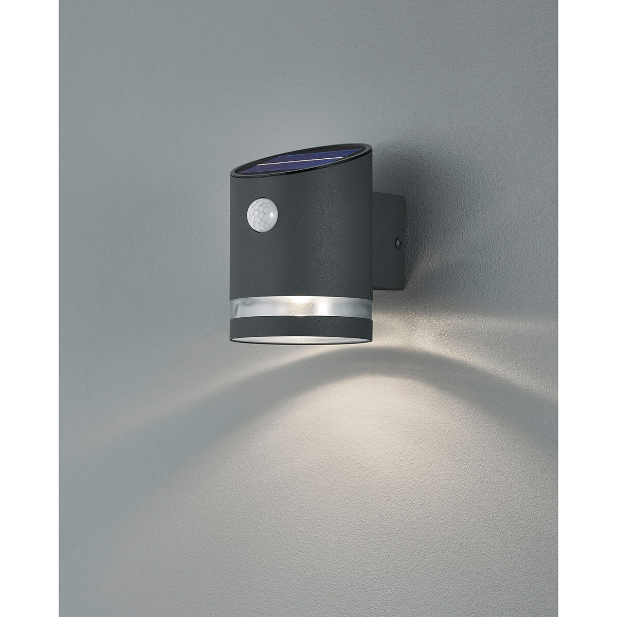 Éclairage de Jardin LED - Lumière Extérieure - Trion Salty - Mur - 3W - Blanc Chaud 3000K - Rond - Mat Noir - Inox