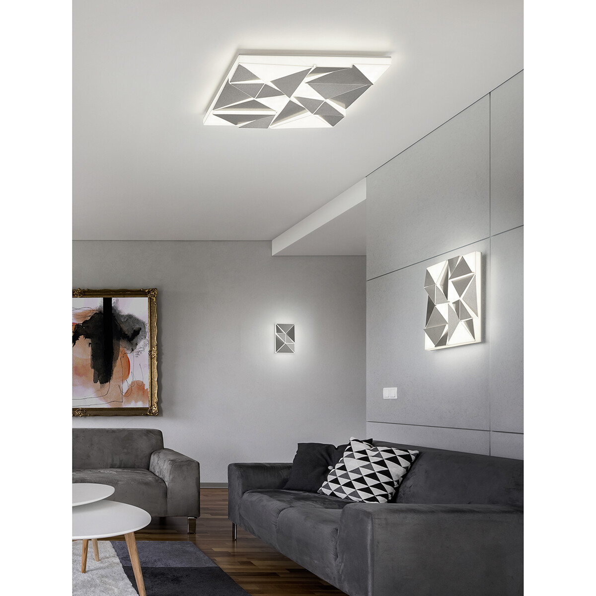 Applique Murale LED - Éclairage mural - Trion Trupoz - 10W - Couleur de lumière ajustable - Rectangle - Mat Chrome - Aluminium