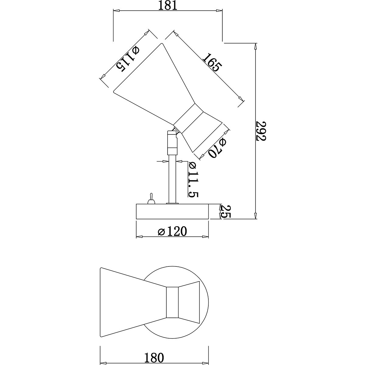 LED Applique - Éclairage Mural - Trion Zen - Douille E27 - 1-lumière - Rond - Nickel Mat - Métal