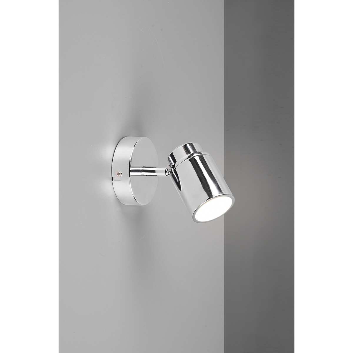 Spot Applique LED - Trion Artion - Douille GU10 - Étanche aux Éclaboussures IP44 - Rond - Mat Chrome - Aluminium