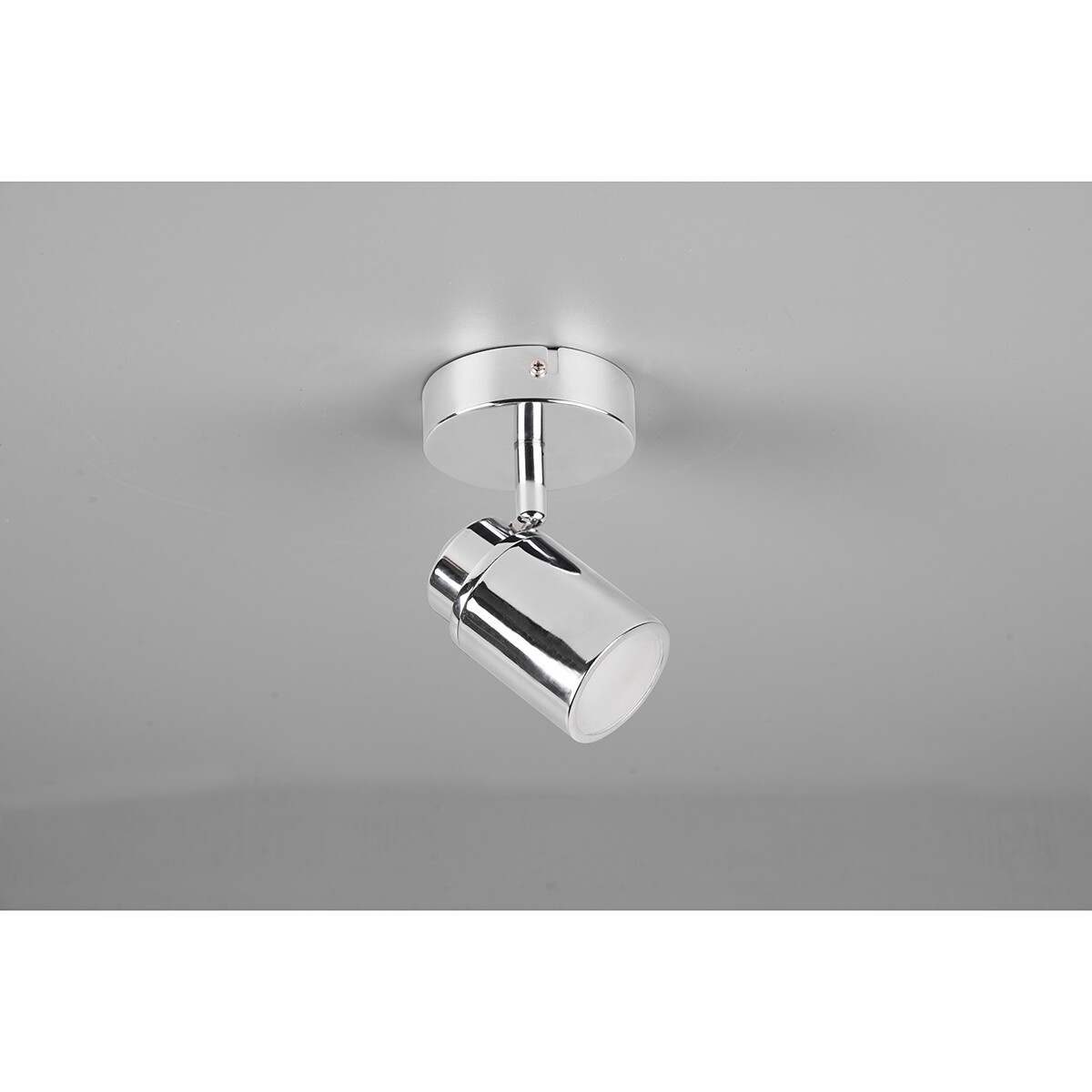 Spot Applique LED - Trion Artion - Douille GU10 - Étanche aux Éclaboussures IP44 - Rond - Mat Chrome - Aluminium