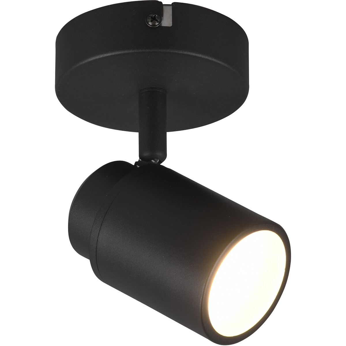 Spot Applique LED - Trion Artion - Douille GU10 - Étanche aux Éclaboussures IP44 - Rond - Mat Noir - Aluminium