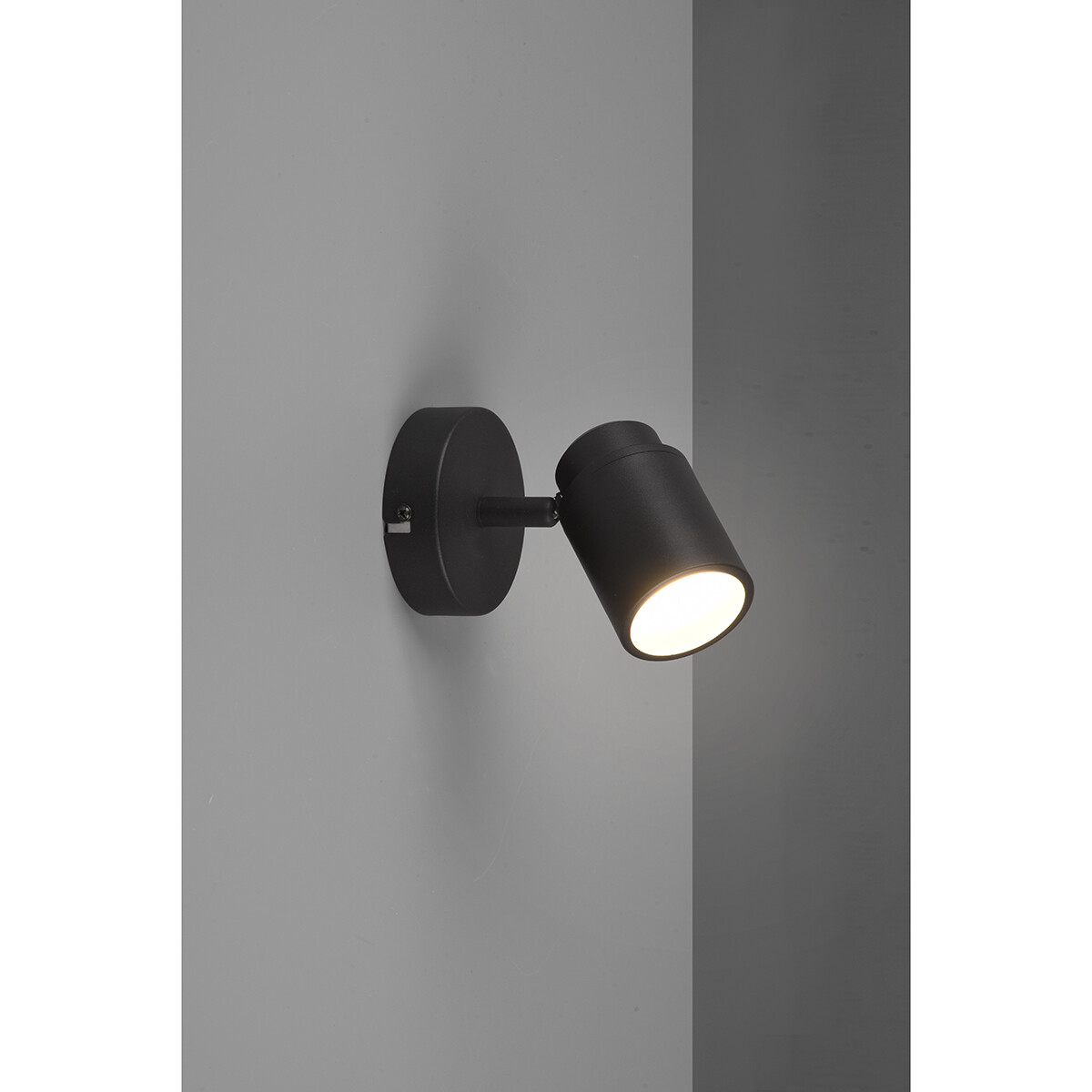 Spot Applique LED - Trion Artion - Douille GU10 - Étanche aux Éclaboussures IP44 - Rond - Mat Noir - Aluminium