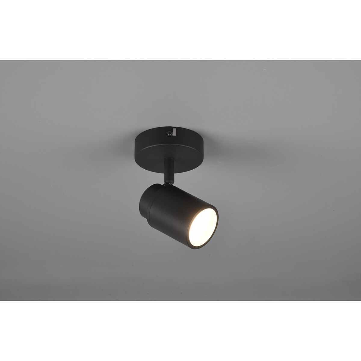 Spot Applique LED - Trion Artion - Douille GU10 - Étanche aux Éclaboussures IP44 - Rond - Mat Noir - Aluminium