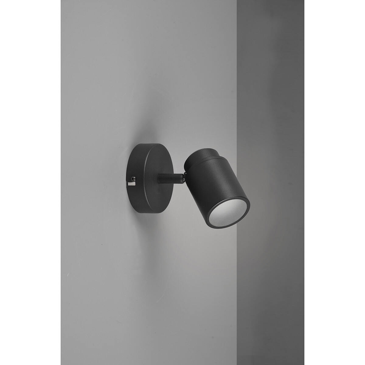 Spot Applique LED - Trion Artion - Douille GU10 - Étanche aux Éclaboussures IP44 - Rond - Mat Noir - Aluminium