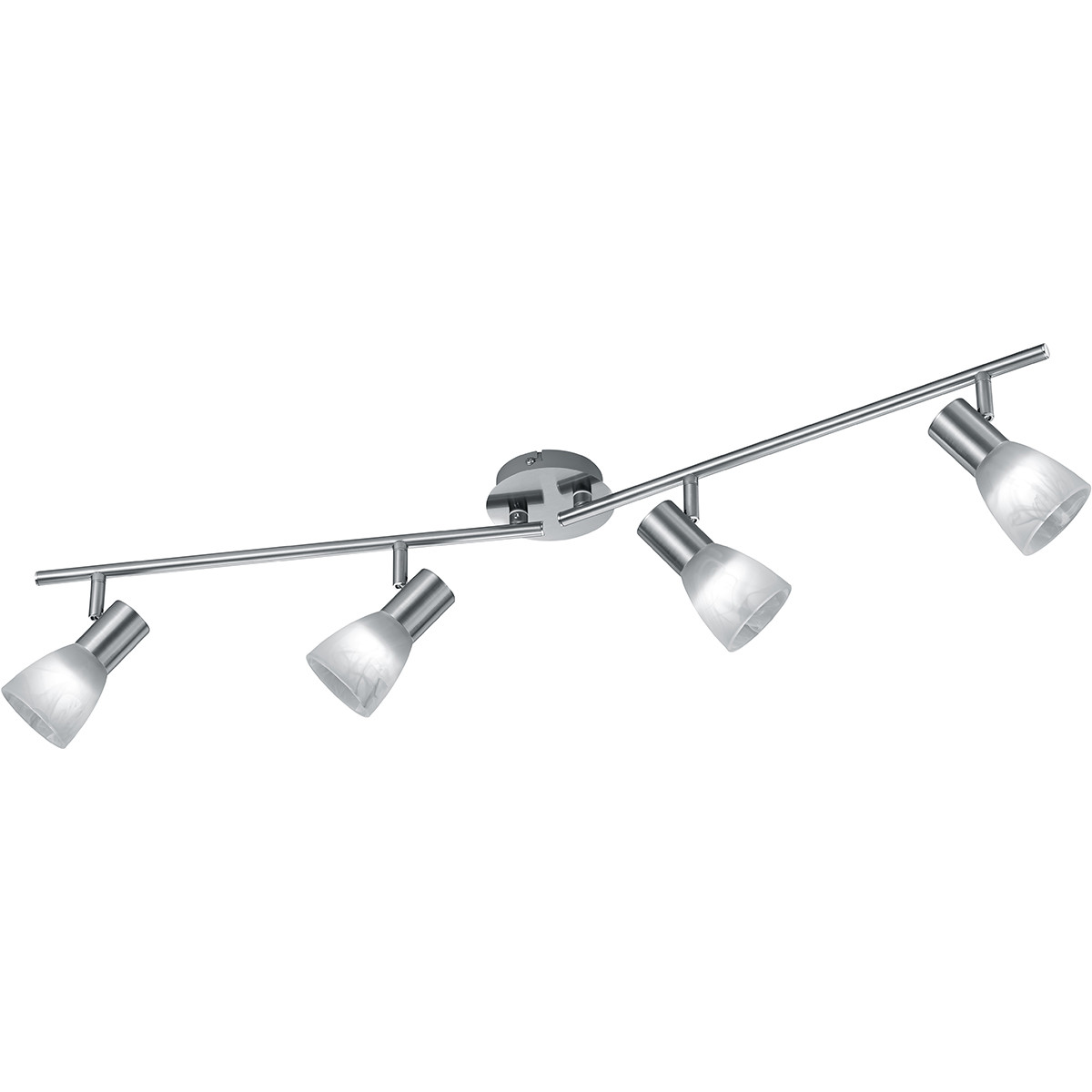 Spot de plafond LED - Trion Vosta - Douille E14 - 16W - Blanc Chaud 3000K - 4-lumières - Rectangle - Mat Nickel - Aluminium