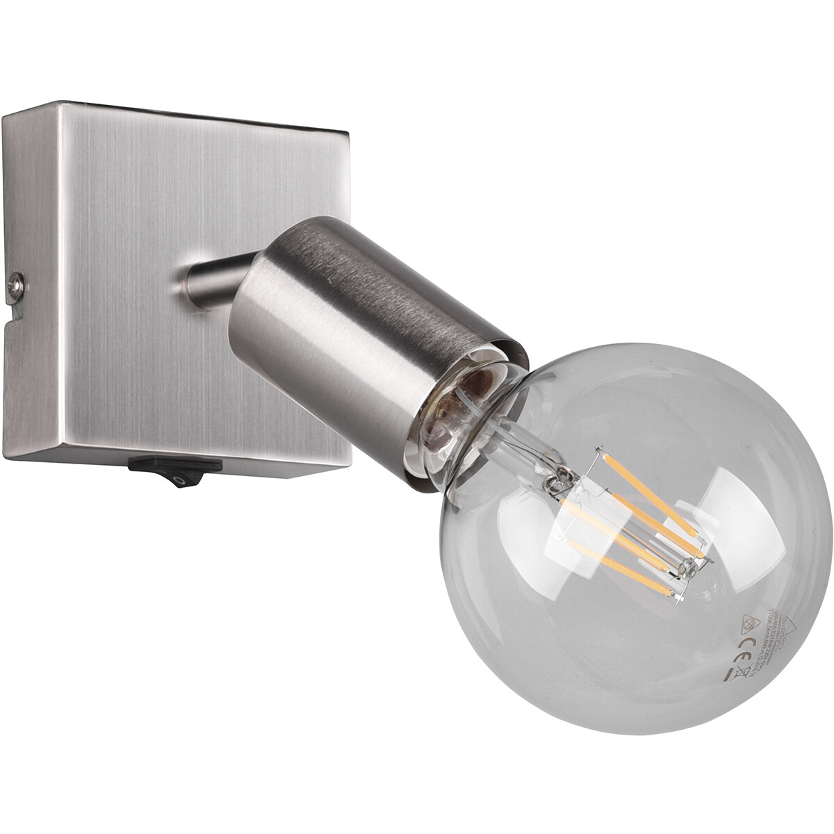 Spot Applique LED - Trion Zuncka - Douille E27 - Carré - Mat Nickel - Aluminium