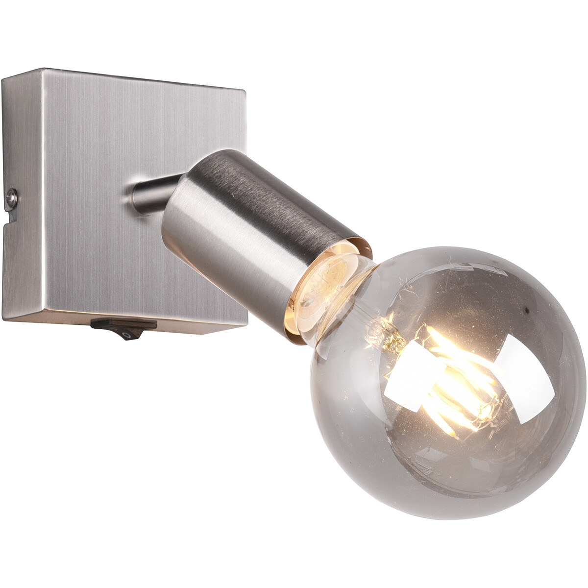 Spot Applique LED - Trion Zuncka - Douille E27 - Carré - Mat Nickel - Aluminium