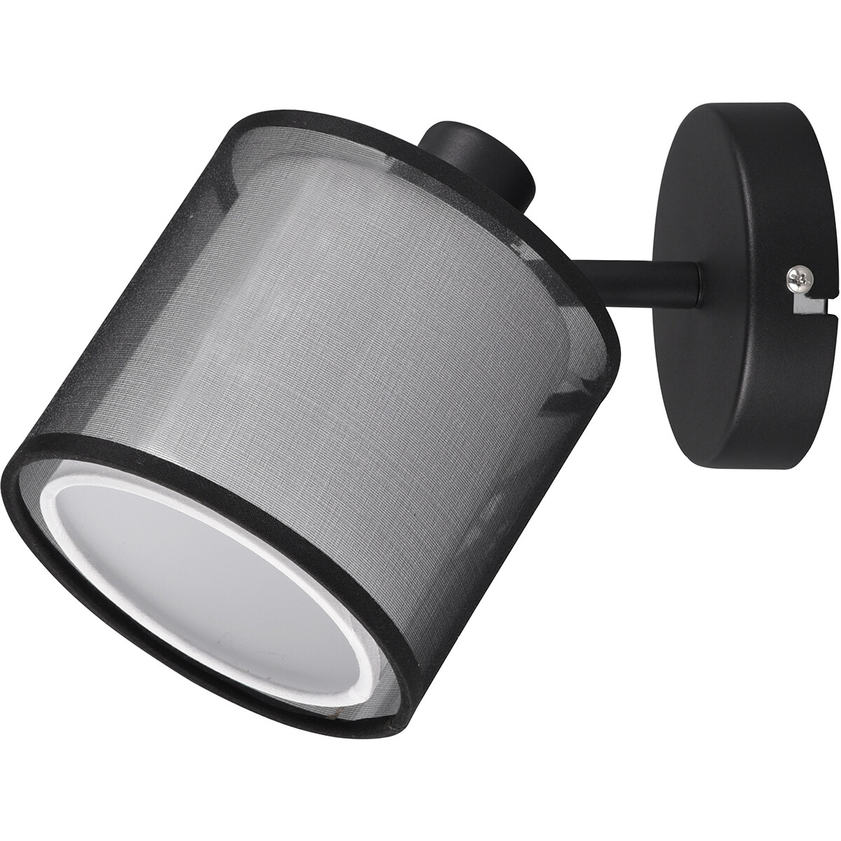 Spot Applique LED - Éclairage mural - Trion Bidon - Douille E14 - 1-lumière - Rond - Mat Noir - Aluminium