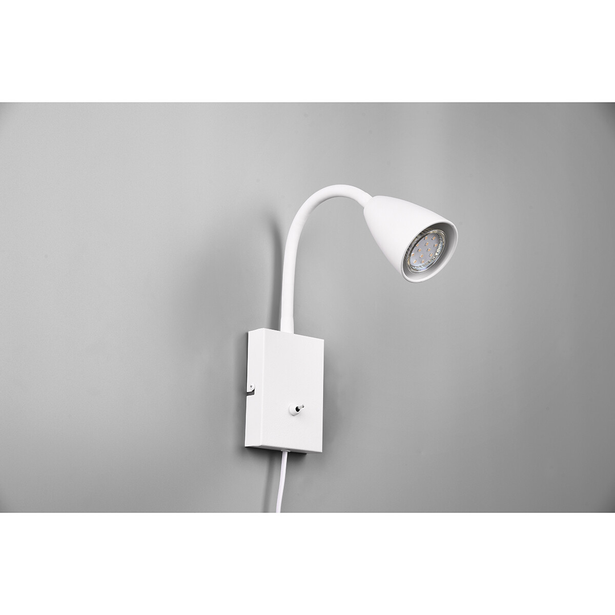 Spot Applique LED - Éclairage mural - Trion Wolly - Douille GU10 - 1-lumière - Rectangle - Mat Blanc - Aluminium