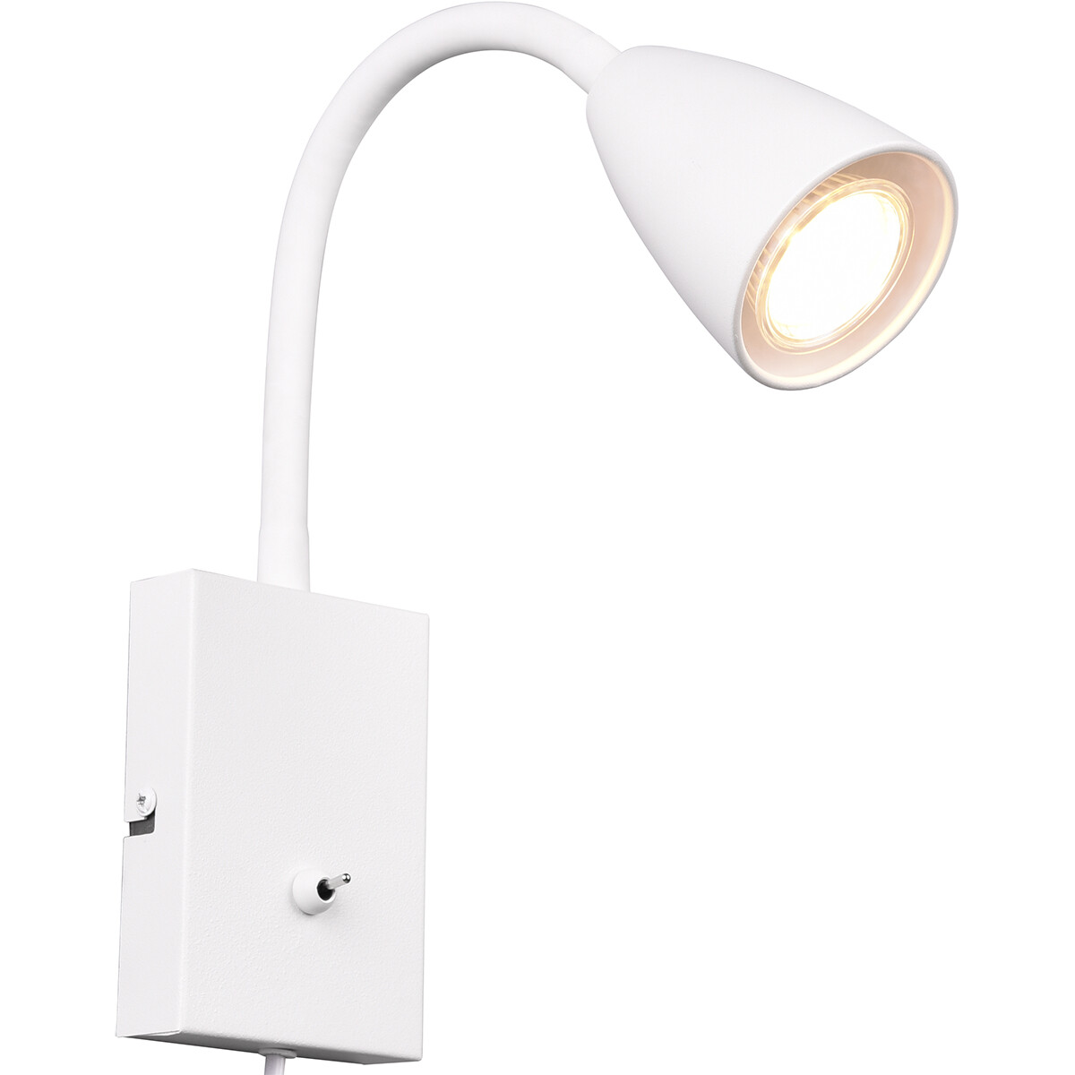 Spot Applique LED - Éclairage mural - Trion Wolly - Douille GU10 - 1-lumière - Rectangle - Mat Blanc - Aluminium