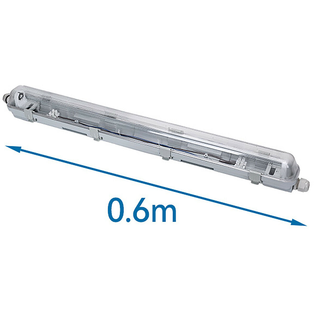 Réglette étanche LED avec tube T8 - Velvalux Strela - 60cm - Simple - Connectable - Étanche IP65 - 8W - Blanc Naturel 4200K