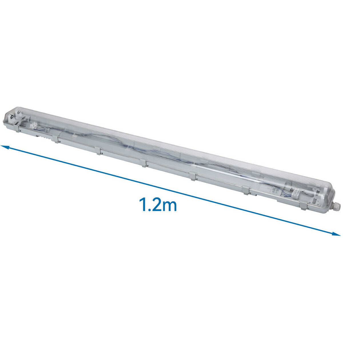 Réglette étanche LED avec tubes T8 - Velvalux Strela - 120cm - Double - Connectable - Étanche IP65 - 32W - Blanc Froid/Clair 6400K