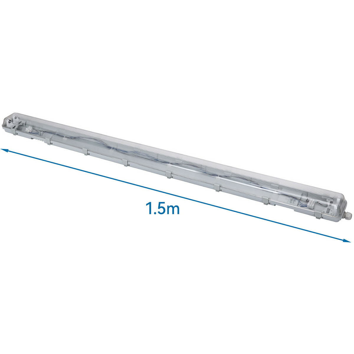 Réglette étanche LED avec tubes T8 - Velvalux Strela - 150cm - Double - Connectable - Étanche IP65 - 44W - Blanc Froid/Clair 6400K