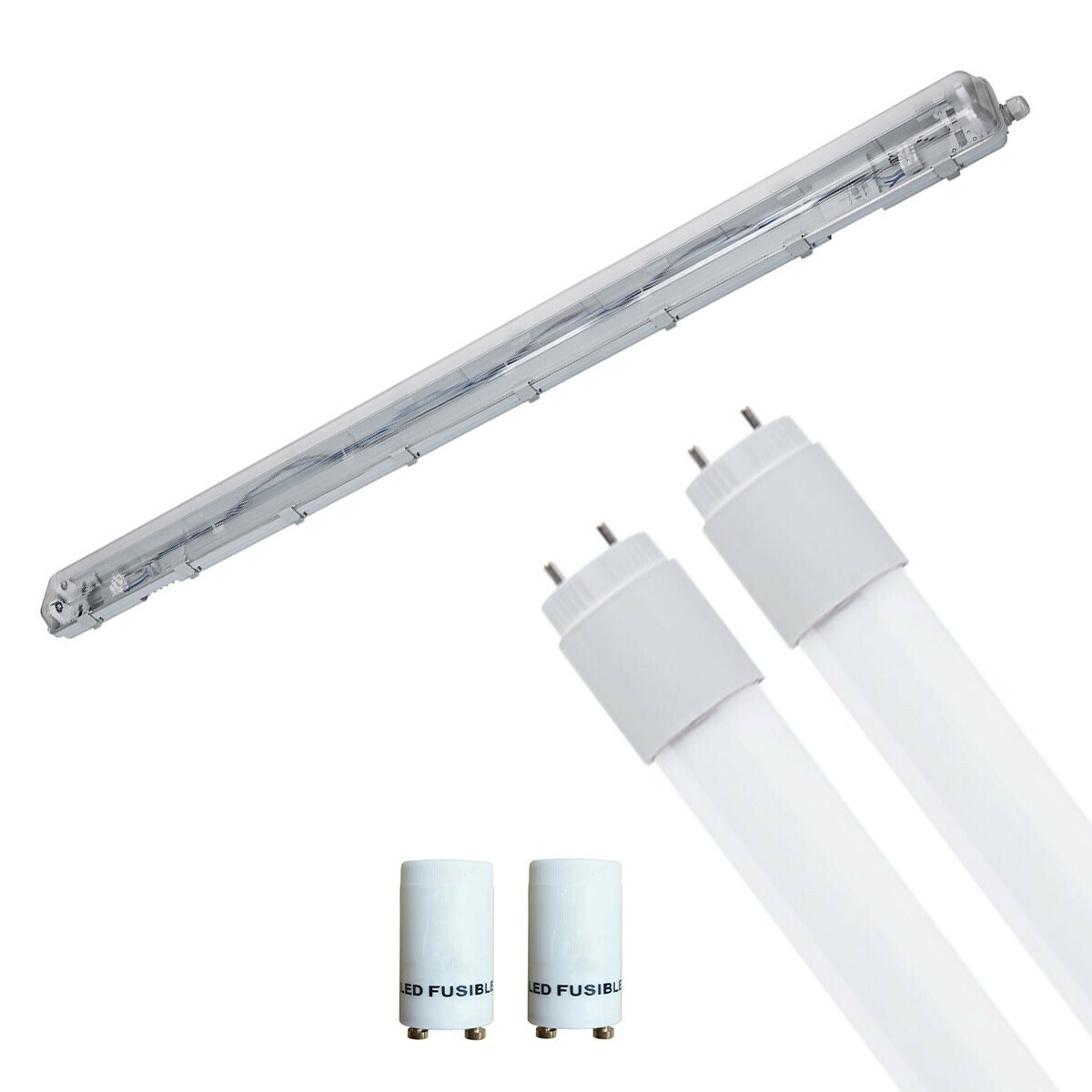 Réglette étanche LED avec tubes T8 - Velvalux Strela - 150cm - Double - Connectable - Étanche IP65 - 44W - Blanc Froid/Clair 6400K