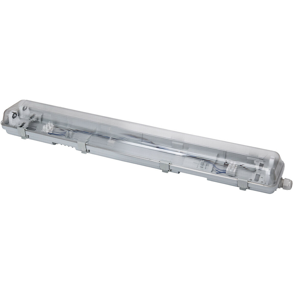 Réglette étanche LED avec tubes T8 - Velvalux Strela - 60cm - Double - Connectable - Étanche IP65 - 16W - Blanc Froid/Clair 6400K