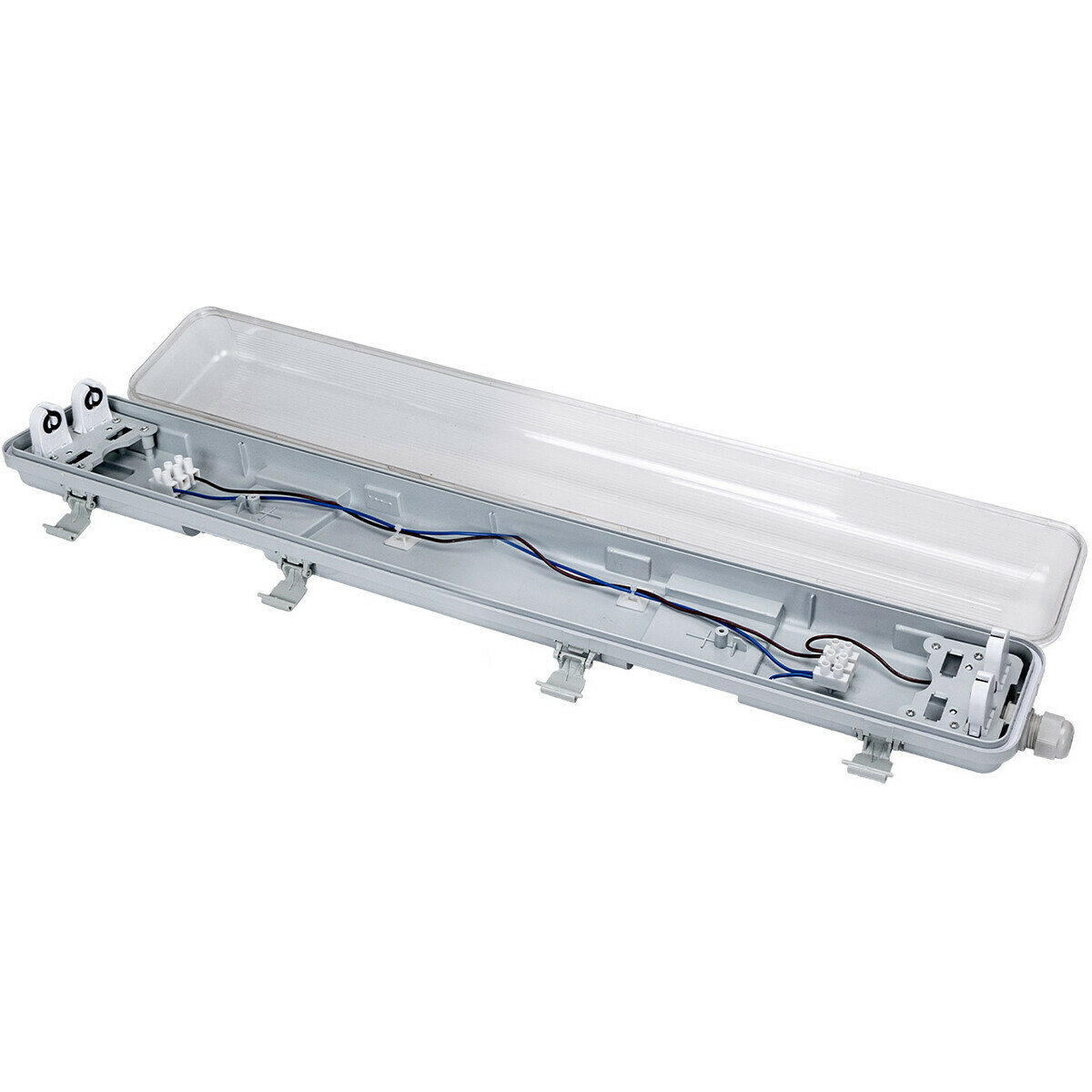 Réglette étanche LED avec tubes T8 - Velvalux Strela - 60cm - Double - Connectable - Étanche IP65 - 16W - Blanc Froid/Clair 6400K