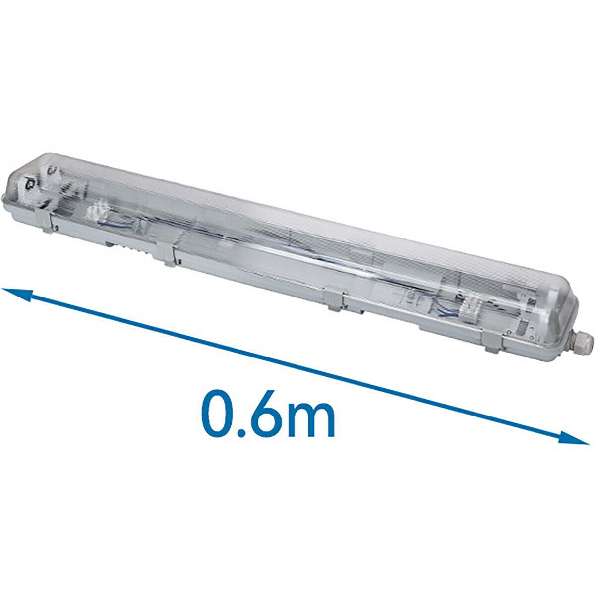 Réglette étanche LED avec tubes T8 - Velvalux Strela - 60cm - Double - Connectable - Étanche IP65 - OSRAM - SubstiTUBE Value EM 830 - 15.2W - Blanc Chaud 3000K | Remplace 36W