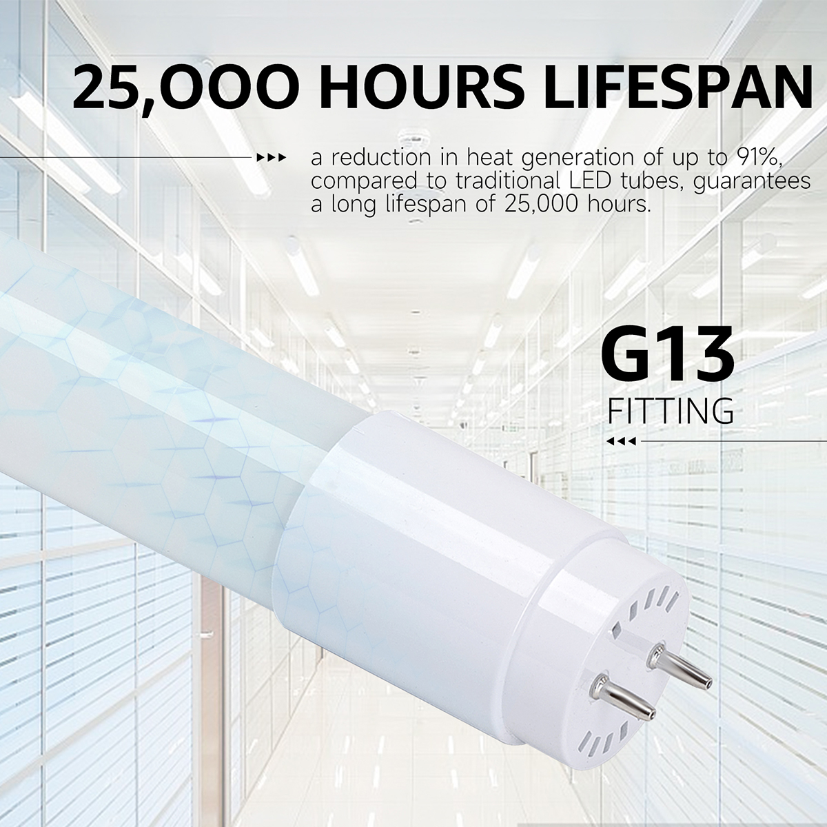 Réglette étanche LED avec tubes T8 G13 - Velvalux Strela - 60cm - Double - Connectable - Étanche IP65 - 16W 1920lm - 865 Blanc Blanc Froid 6500K | Remplace 138W