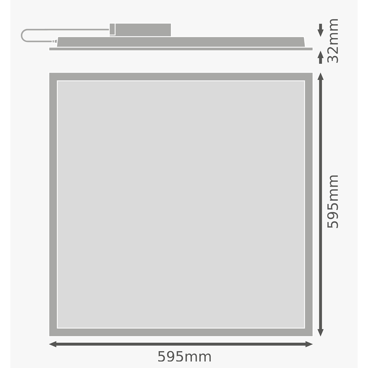 LEDVANCE LED Panneau 60x60 Eco - Panneau LED Plafond Suspendu - 36W 3600lm - 865 Blanc Froid - IP40 - UGR <19