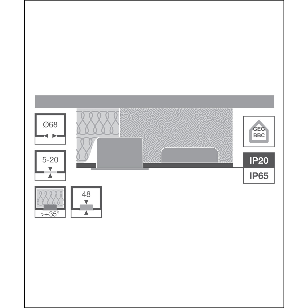 LEDVANCE - Spot LED - Spot Encastrable - Combo Adjust - Puissance Ajustable - Couleur de Lumière Ajustable - Étanche IP65 - Inclinable - Blanc - Aluminium - Rond