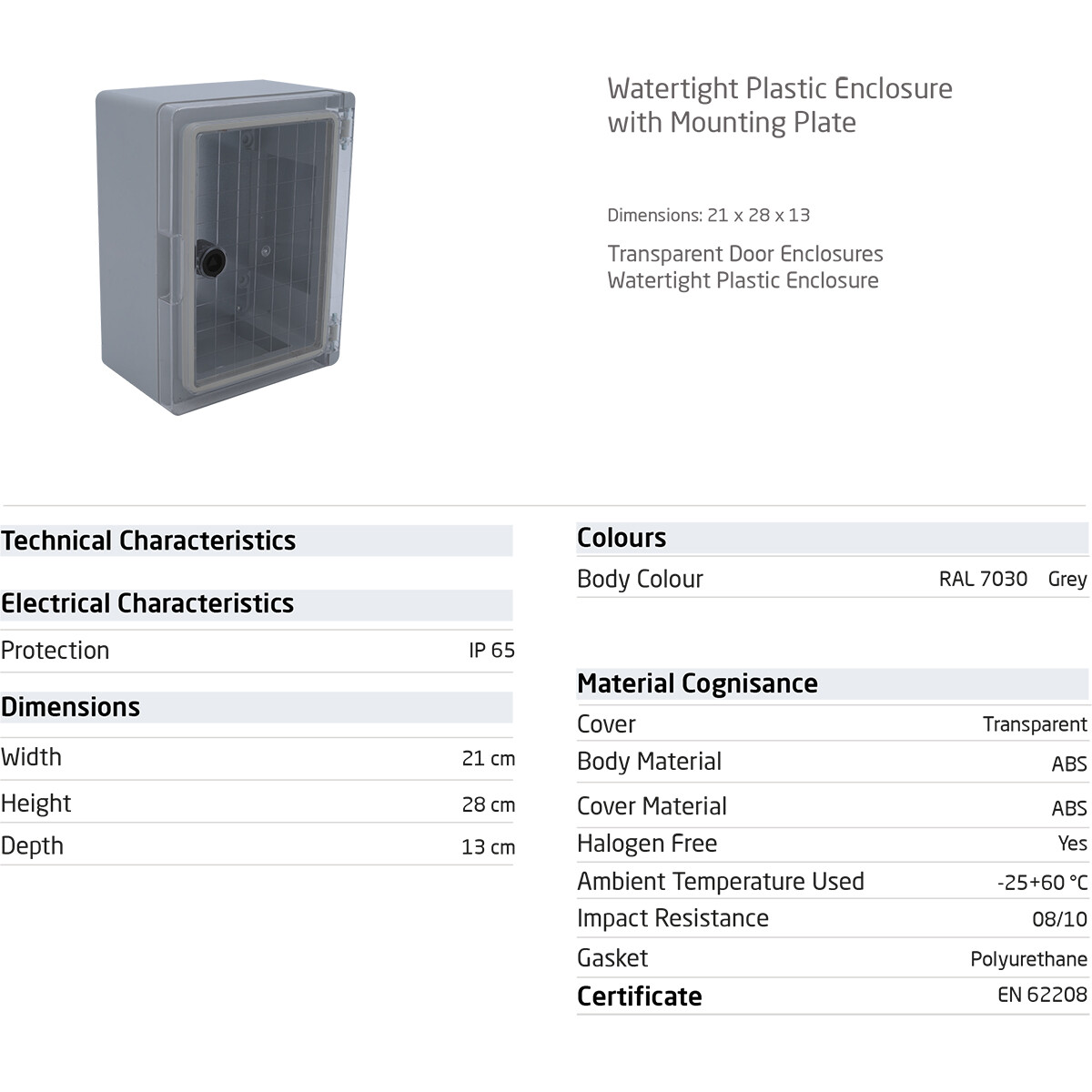 Boîte de dérivation - 280x210x130mm - Velvalux Panoboxpro - Couvercle transparent - Coffret electrique - Coffret en plastique - Étanche IP65