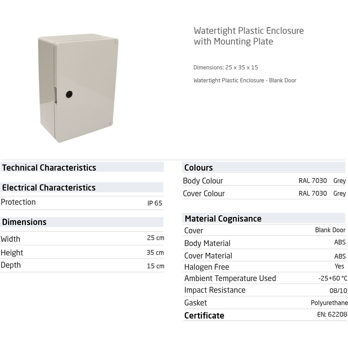 Boîte de dérivation - 350x250x150mm - Velvalux Panoboxpro - Coffret electrique - Coffret en plastique - Étanche IP65