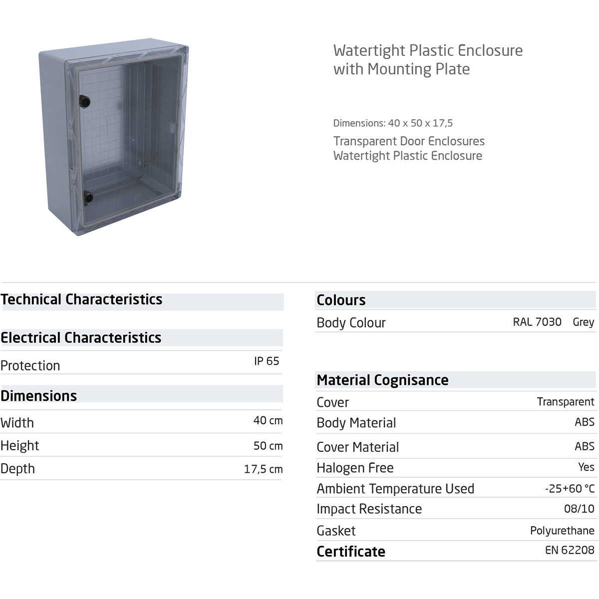 Boîte de dérivation - 500x400x175mm - Velvalux Panoboxpro - Couvercle transparent - Coffret electrique - Coffret en plastique - Étanche IP65