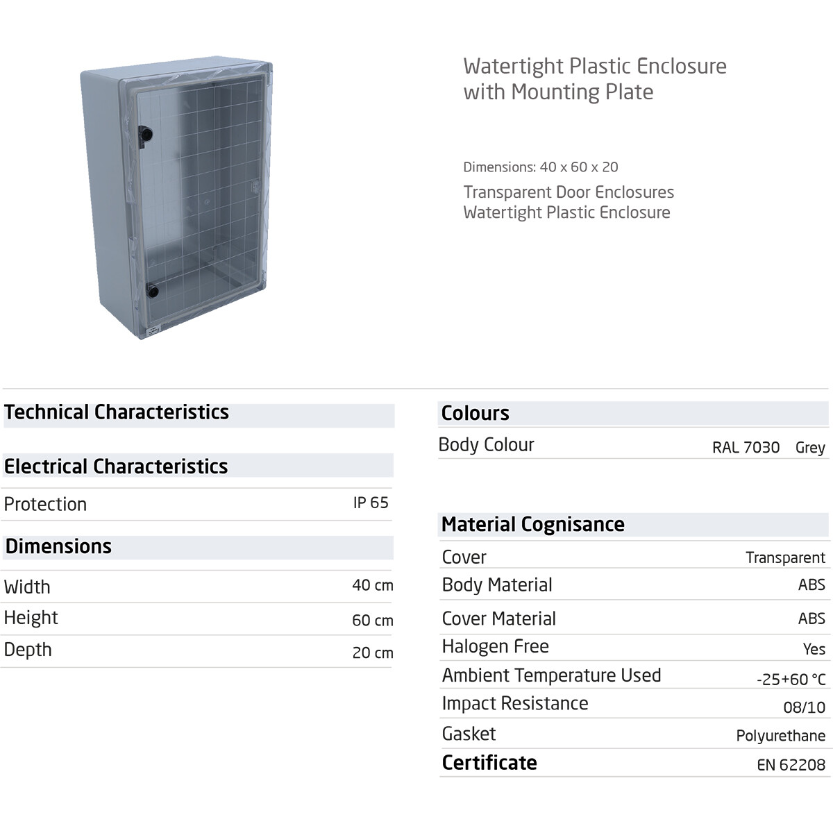 Boîte de dérivation - 600x400x200mm - Velvalux Panoboxpro - Couvercle transparent - Coffret electrique - Coffret en plastique - Étanche IP65