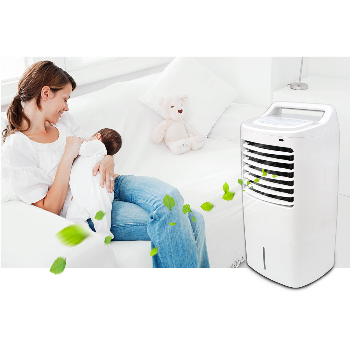 Rafraîchisseur d'Air - Humidificateur - Aigi Kohy - Télécommande - Minuteur - 15 Litres - Blanc