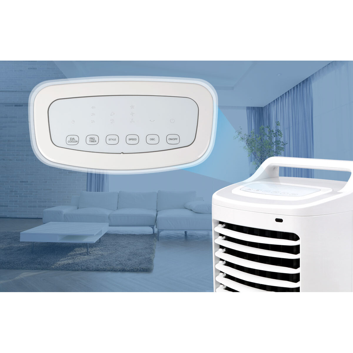 Rafraîchisseur d'Air - Humidificateur - Aigi Kohy - Télécommande - Minuteur - 15 Litres - Blanc